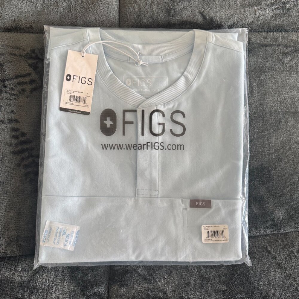 FIGS Craig Henley Top and Axim Pants Scrub Set- Open Skies (LIMITED COLOR)